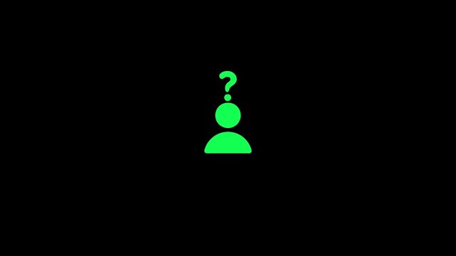Green user with pulsing question mark animation avatar