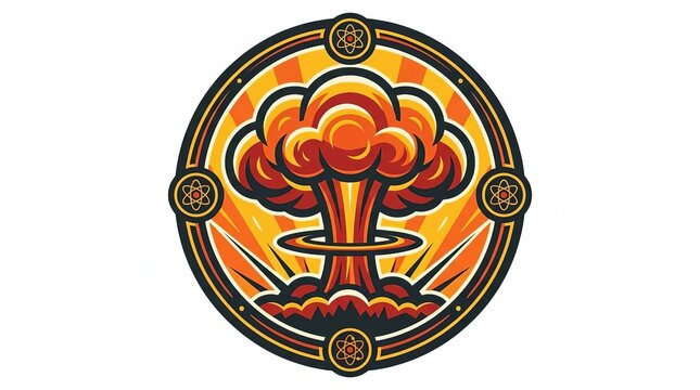 International Day Against Nuclear Tests Awareness Illustration with Nuclear Symbol and Peace Symbol