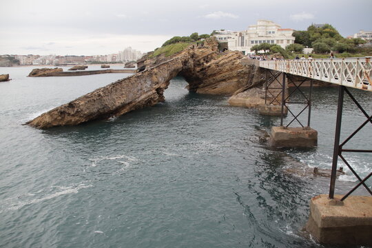 atlantic ocean in biarritz at the pays basque in france 