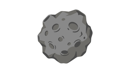 Cartoon Asteroid Isolated on White Background © Ko