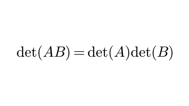 Determinant Of Product, Linear Algebra formula overlay, black transparent 4K