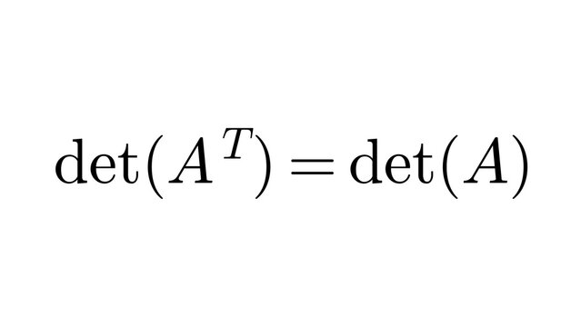 Determinant Transpose, Linear Algebra formula overlay, black transparent 4K