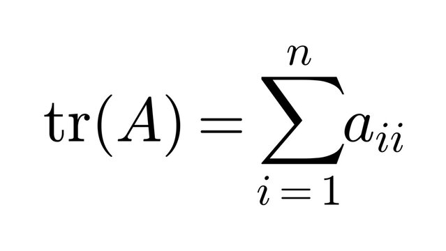 Trace, Linear Algebra formula overlay, black transparent 4K