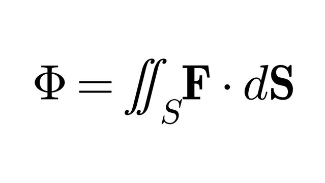 Flux Integral, Vector Calculus formula overlay, black transparent 4K