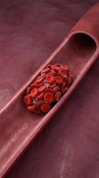 Crimson pathway impediment: thrombosis danger, blood coagulation, vessel obstruction, health complication, cellular adhesion, circulatory disease.