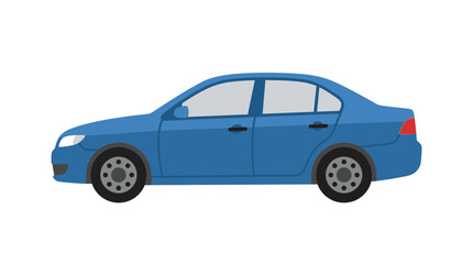 Fototapeta premium Blue Sedan Car Isolated on Transparent Background