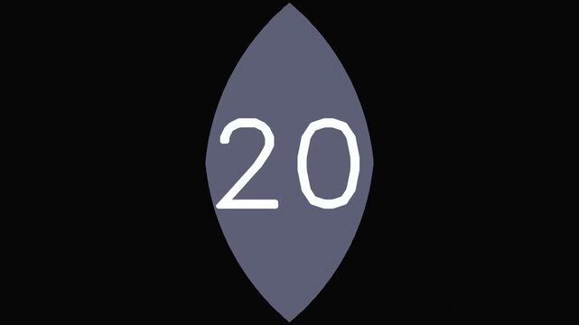 Minimalist geometric design with number twenty on dark background