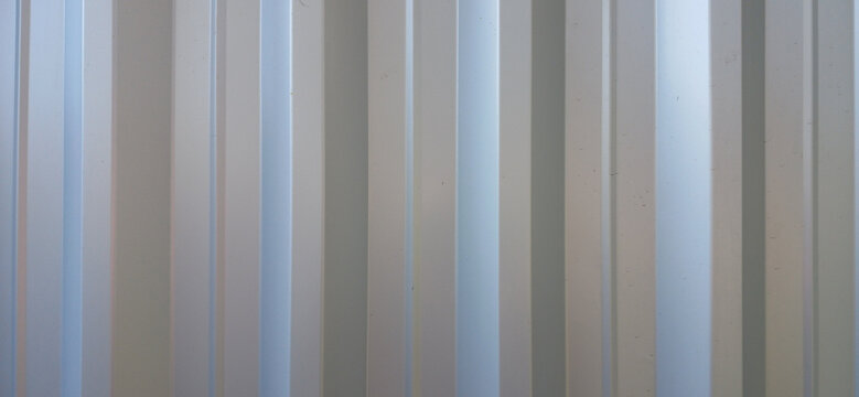 White corrugated metal sheet background texture