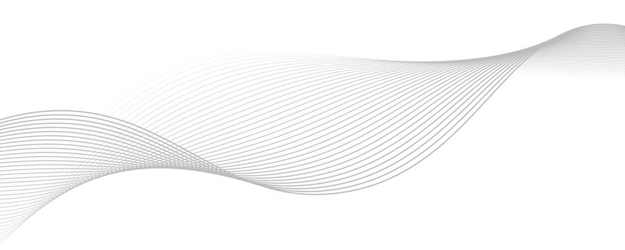 Abstract wave element for design. Digital frequency track equalizer. Stylized line art background. Vector illustration. Wave with lines created using blend tool. Curved wavy line, smooth stripe.