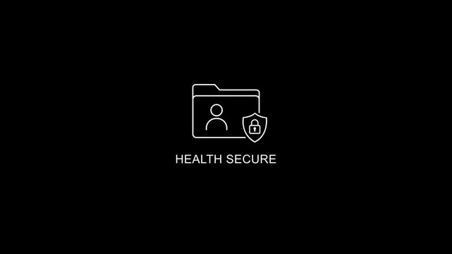 Health secure digital animation: medical data privacy and patient record protection concept patient records