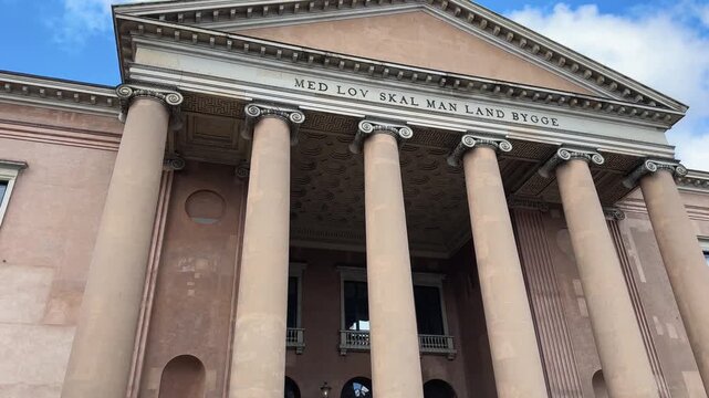 Main facade of historical Copenhagen City Court building, Denmark
