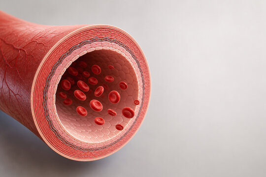 Healthy Artery Cross Section With Free Flowing Blood
