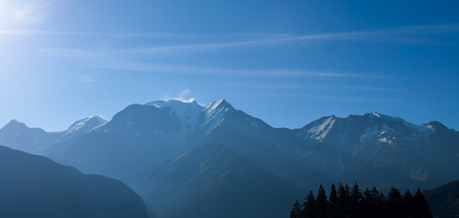Naklejka premium Snowy peak of my Montblanc mountain 