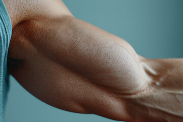 Fototapeta premium Close up inner elbow skin texture natural folds soft skin tone slight hair detail visible