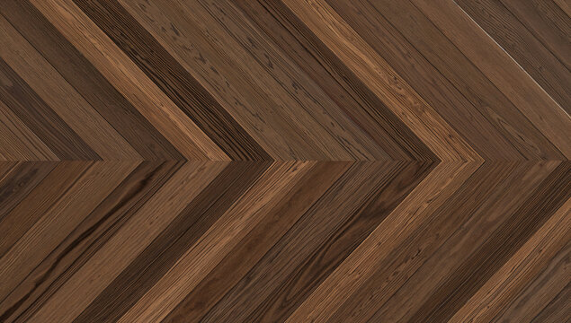 Rich dark wood planks arranged in a classic chevron pattern