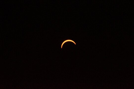 Very Thin Solar Crescent During Partial Eclipse in Fleurie, Beaujolais