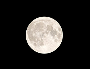 Full moon on night black sky, moon isolated on night sky © Pavlo Vakhrushev