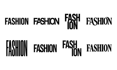 Obraz premium Set of creative typography logo designs for the word fashion