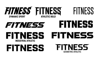 Obraz premium Set of fitness logos and typography designs