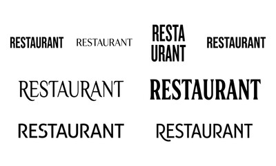 Fototapeta premium Set of various restaurant typography logo designs