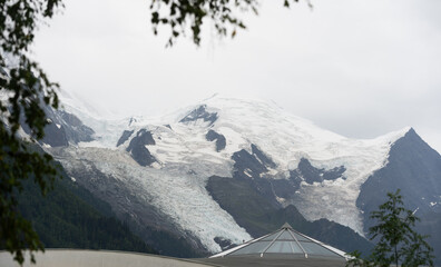 Naklejka premium Snowy peak of my Montblanc mountain 