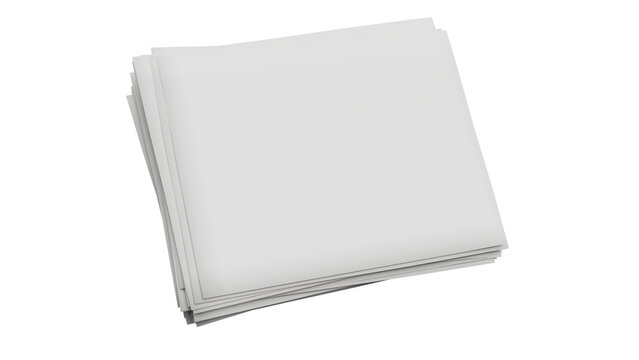 Stack of blank white paper sheets arranged neatly.