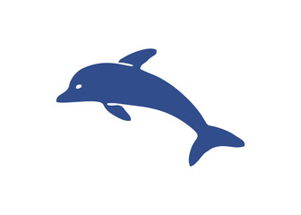 Fototapeta premium Minimalist Solid Dolphin Marine Animal Ocean Wildlife Icon PNG