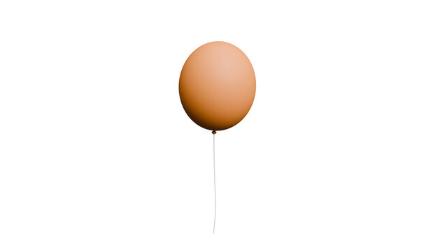 A single peach-colored balloon against a black background.