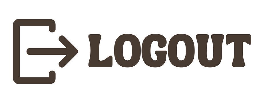 Taupe Logout Button Icon Isolated on Transparent Background PNG Sign Out Vector Symbol