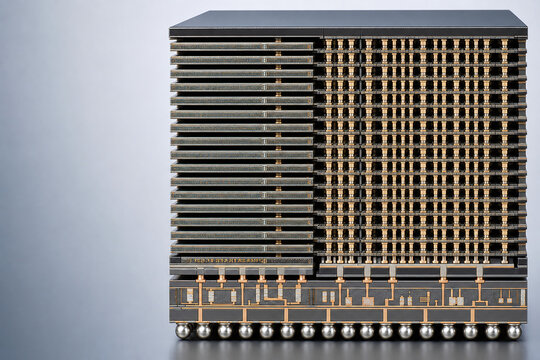 Cross Section of Stacked Dram Memory Layers