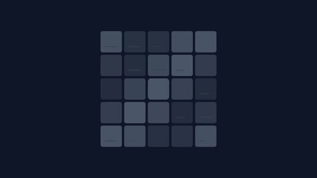 Abstract Motion Graphic of a Loading Grid Transforming into a Checkmark