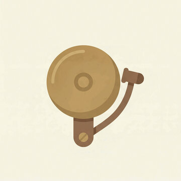 Minimalist Vector Illustration of Vintage Electric Alarm Bell