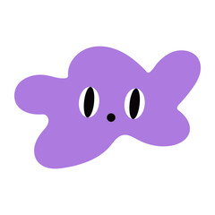 Fototapeta premium Cute purple blob monster character with eyes isolated on white background