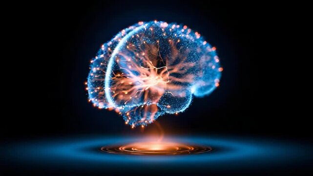 Glowing Neural Network Made of Light Particles Abstract AI