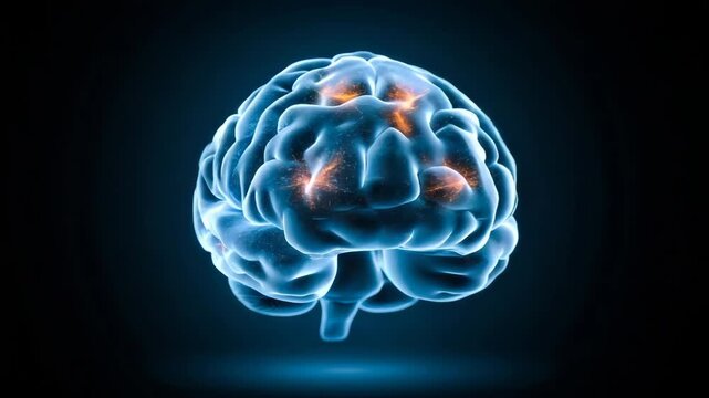 Glowing Human Brain With Luminous Neural Pathways Concept