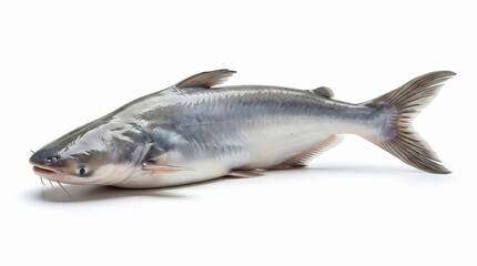 Fototapeta premium Fresh whole catfish on white background for culinary use