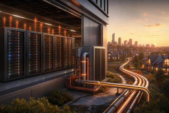 Server Waste Heat Reuse for Residential District Heating