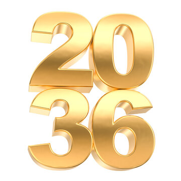 Gold 3D year 2036 numbers
