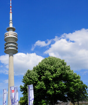 The Olympic Tower at the Olympiapark M&uuml;nchen in Munich, Germany, is a 291-meter-tall telecommunications and observation tower. Built between 1965 and 1968, it predates the 1972 Summer Olympics