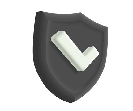 Security shield with a check mark symbolizing protection