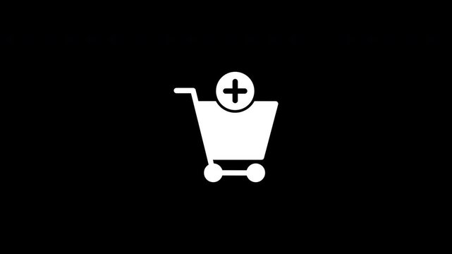 White Shopping Cart Add Button Loop Transparent Background With Alpha Channel