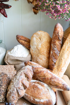 Artisan breads with rustic charm.