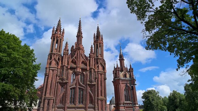 St. Anne's Church facade in Vilnius, Lithuania