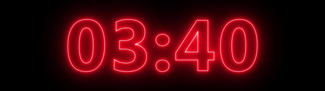 Clock 4 Minute countdown animation Timer Countdown. Countdown 4 minutes.