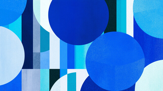Blue Geometric Circle Pattern Background with Modern Abstract Design