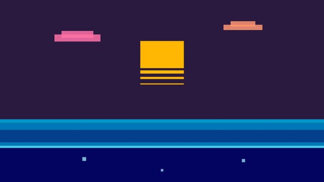 Abstract Night Scene With Neon Horizon.