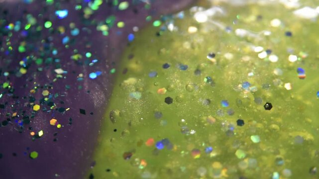 Close up of textured glitter and slime