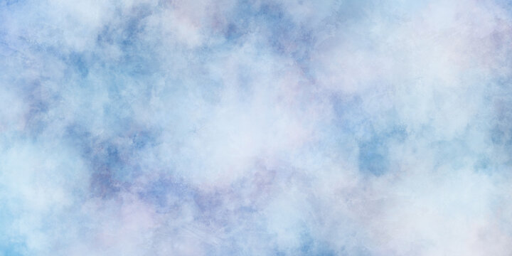 Blue watercolor background. Abstract hand paint square stain backdrop