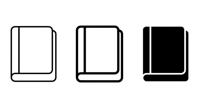 Stack of Books Icons, Open and Closed Book Vector Graphics, Library and Education Symbols