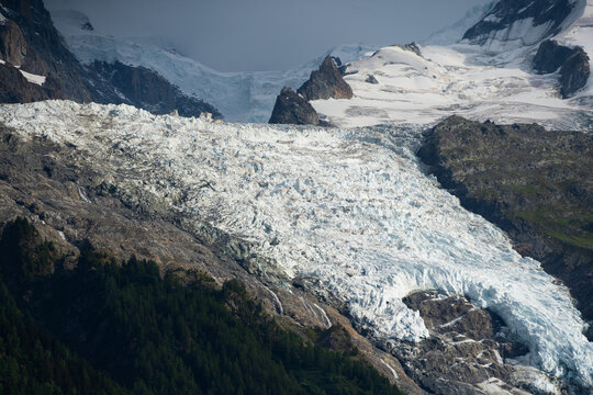 Mer de Glace Glacier Valley in Chamonix, France